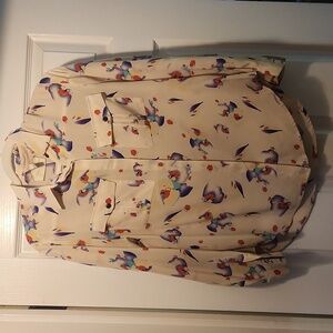 Yumi Kim Silk vintage button up  enough blouse numbered pockets , S